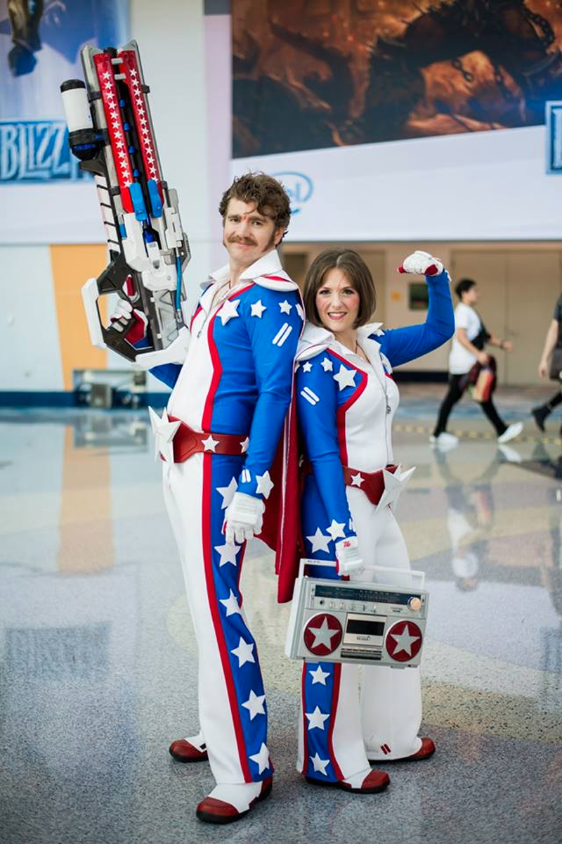 Soldiers 76 from Overwatch, in their Daredevil: 76 skins.